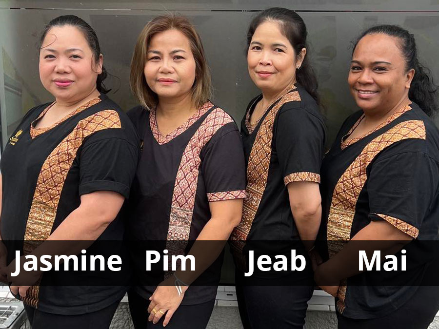 The Sawaddee massage therapists: Jasmine, Pim, Jeab & Mai